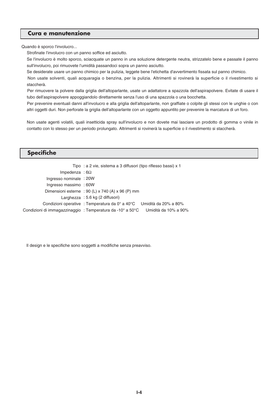 Cura e manutenzione specifiche | Pioneer PDP-S43-LR User Manual | Page 21 / 30
