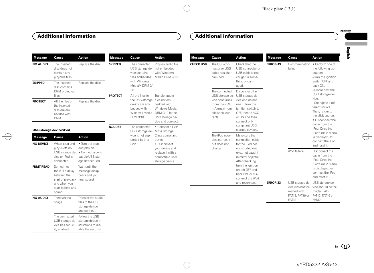 Additional information | Pioneer DEH-33HD User Manual | Page 13 / 52