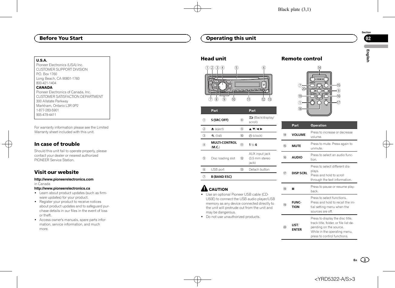 Pioneer DEH-33HD User Manual | Page 3 / 52