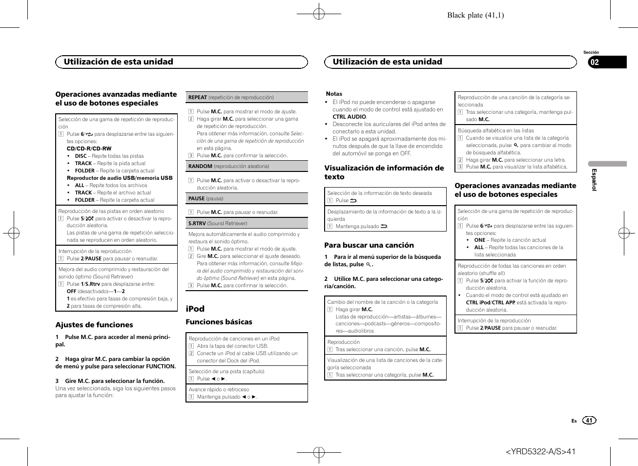 Ipod, Utilización de esta unidad 02, Utilización de esta unidad | Pioneer DEH-33HD User Manual | Page 41 / 52