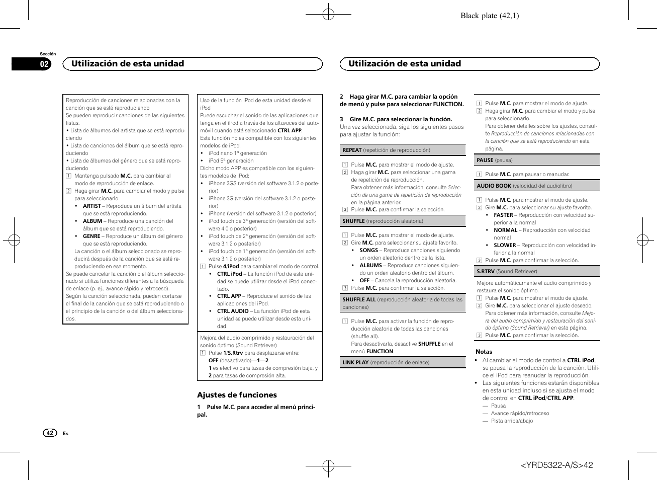 Utilización de esta unidad 02, Utilización de esta unidad | Pioneer DEH-33HD User Manual | Page 42 / 52