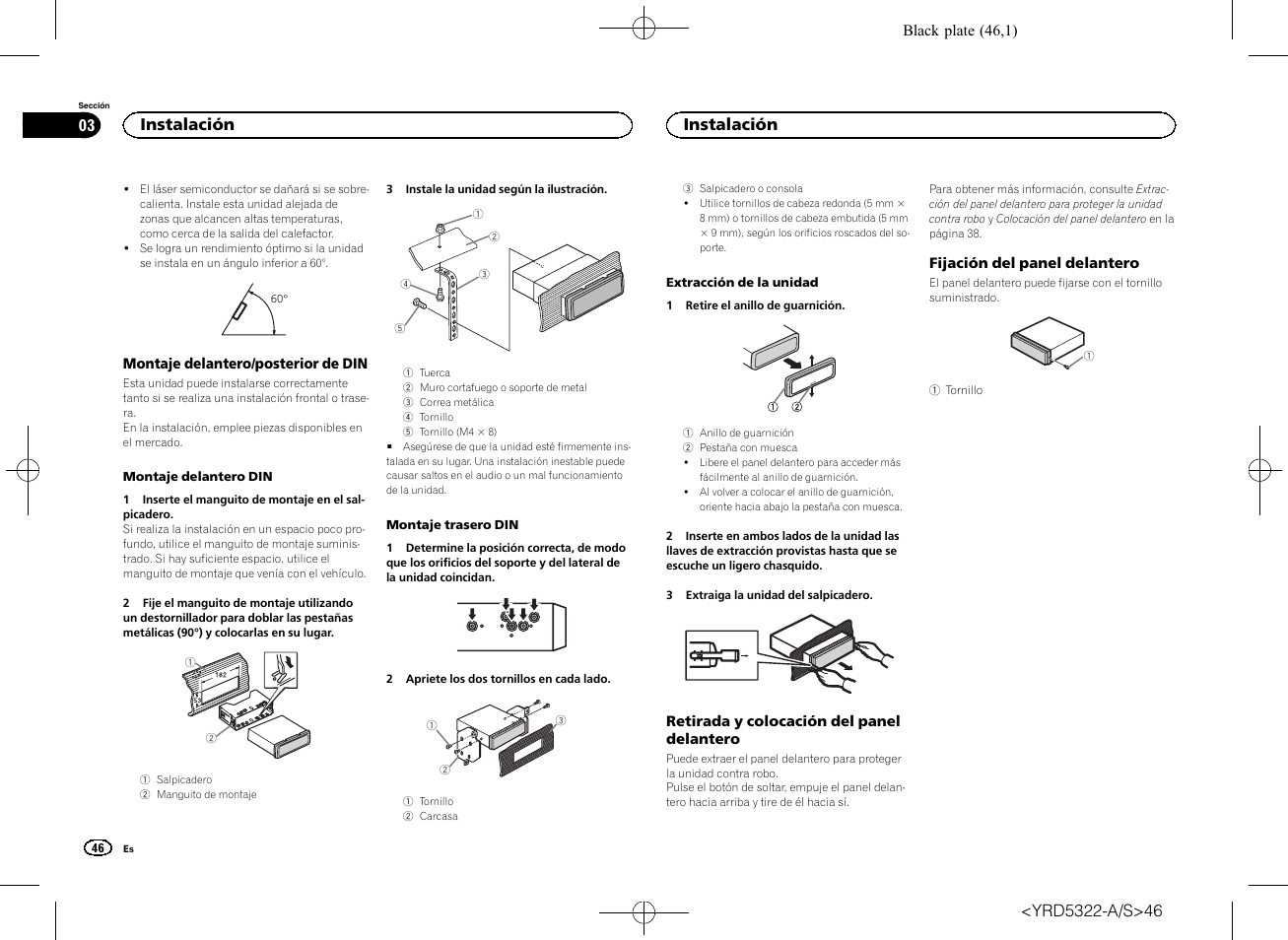 Instalación 03, Instalación | Pioneer DEH-33HD User Manual | Page 46 / 52