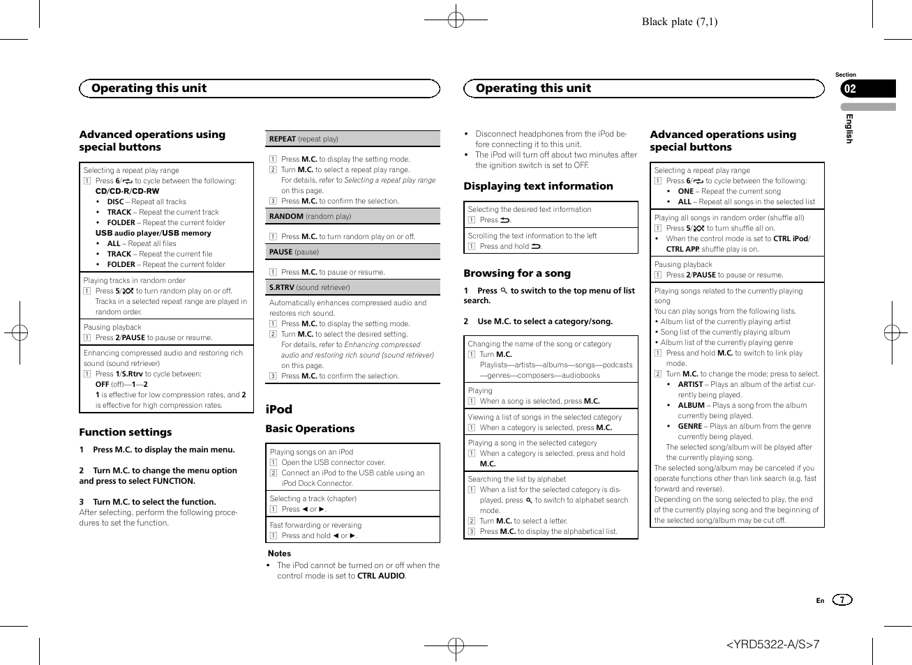 Ipod, Operating this unit 02, Operating this unit | Pioneer DEH-33HD User Manual | Page 7 / 52