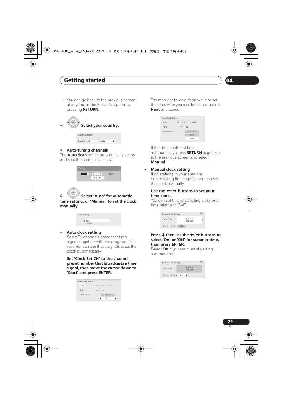 Getting started 04 | Pioneer DVR-640H-S User Manual | Page 29 / 140