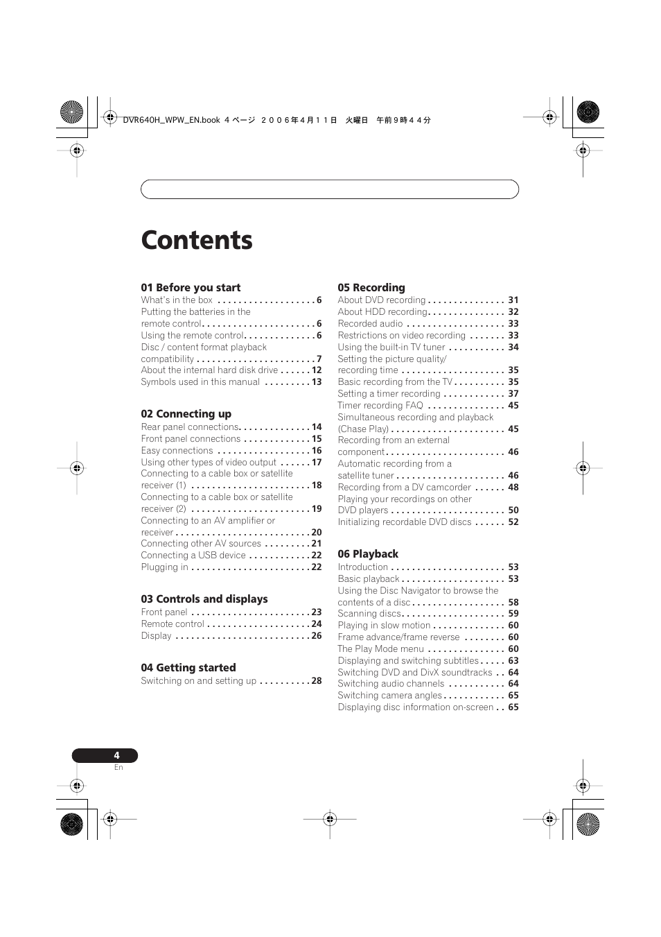Pioneer DVR-640H-S User Manual | Page 4 / 140