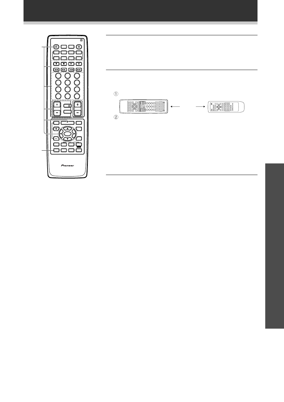Opera tion, Remote control of other components, Press the button to be programmed | Press remote setup to exit the learning setup mode, Vsx-d938tx | Pioneer VSX-D908TX User Manual | Page 57 / 88