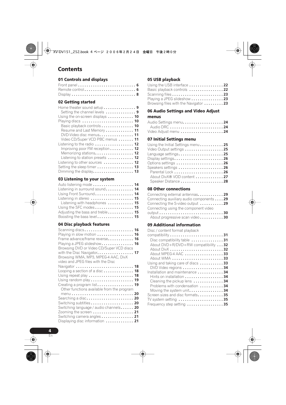 Pioneer XV-DV252 User Manual | Page 4 / 85