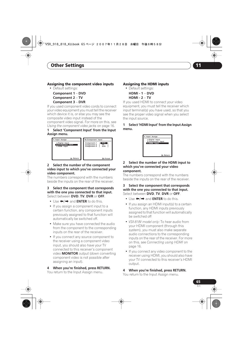 Other settings 11 | Pioneer XRB3089-A User Manual | Page 65 / 76