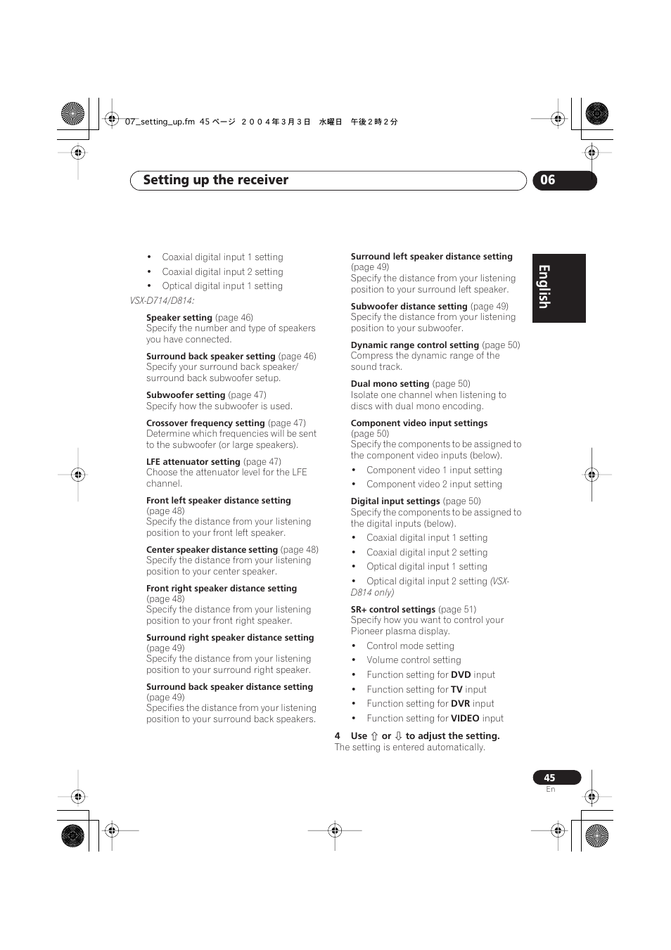 Setting up the receiver 06 | Pioneer VSX-D514 User Manual | Page 45 / 75