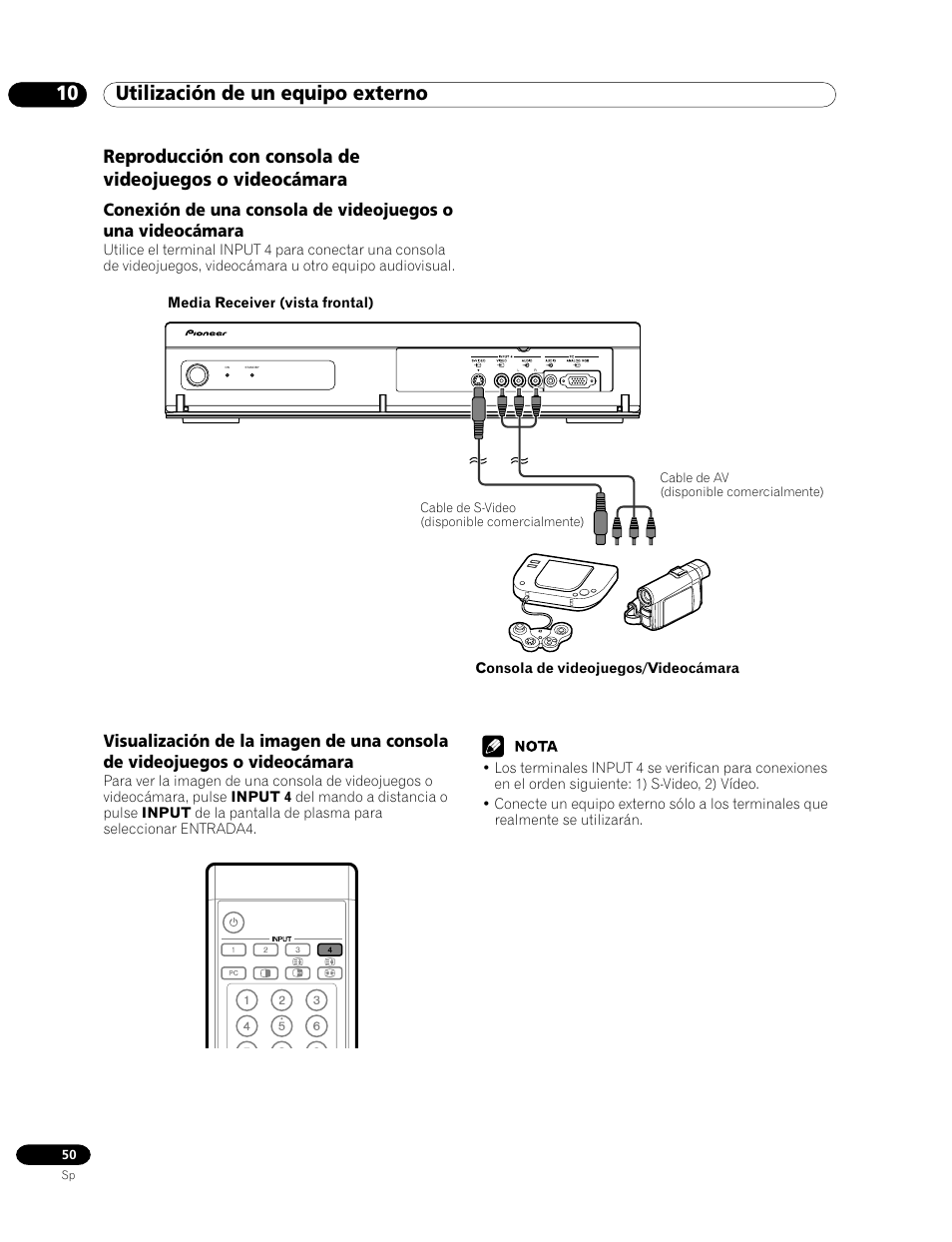 10 utilización de un equipo externo | Pioneer PDP-435HDG User Manual | Page 116 / 265