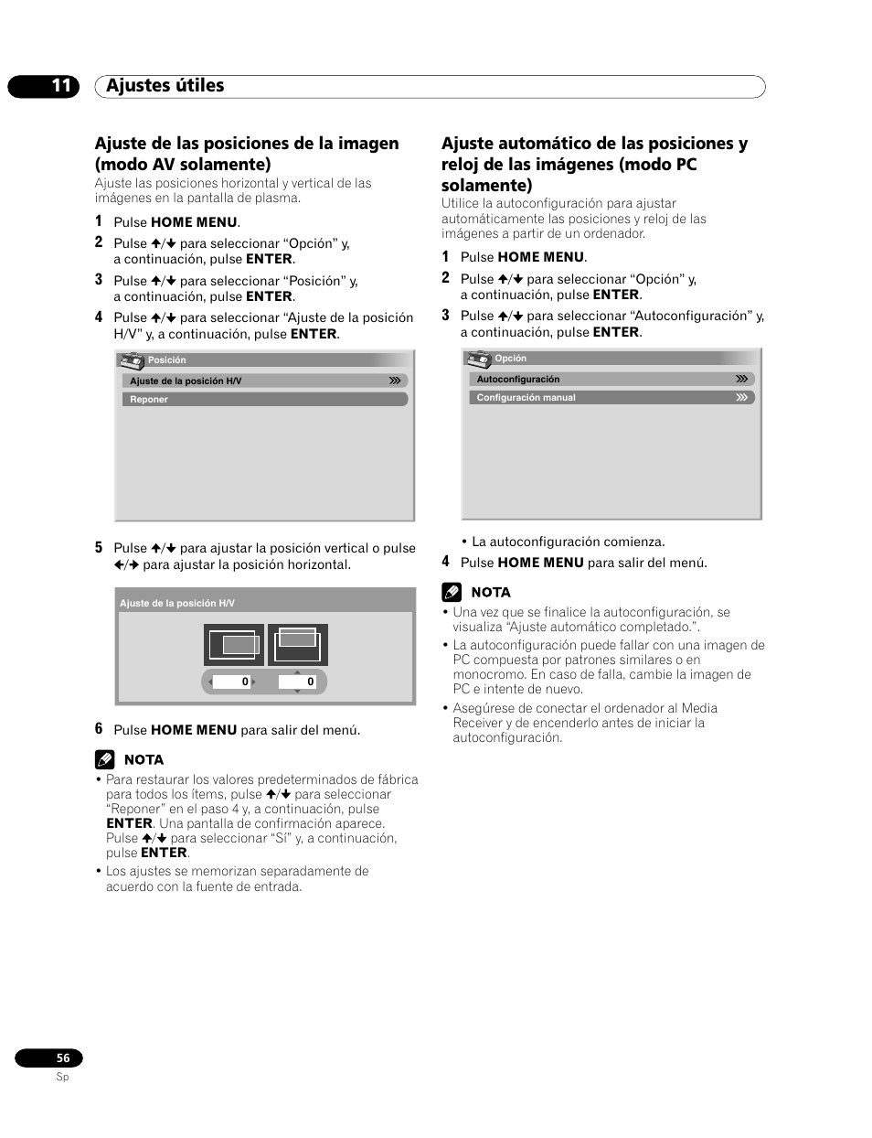 11 ajustes útiles | Pioneer PDP-435HDG User Manual | Page 122 / 265