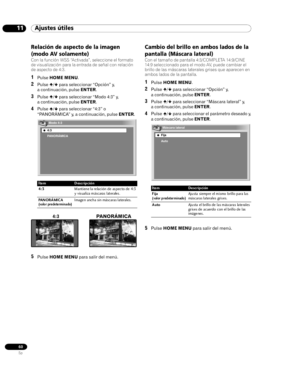 11 ajustes útiles | Pioneer PDP-435HDG User Manual | Page 126 / 265