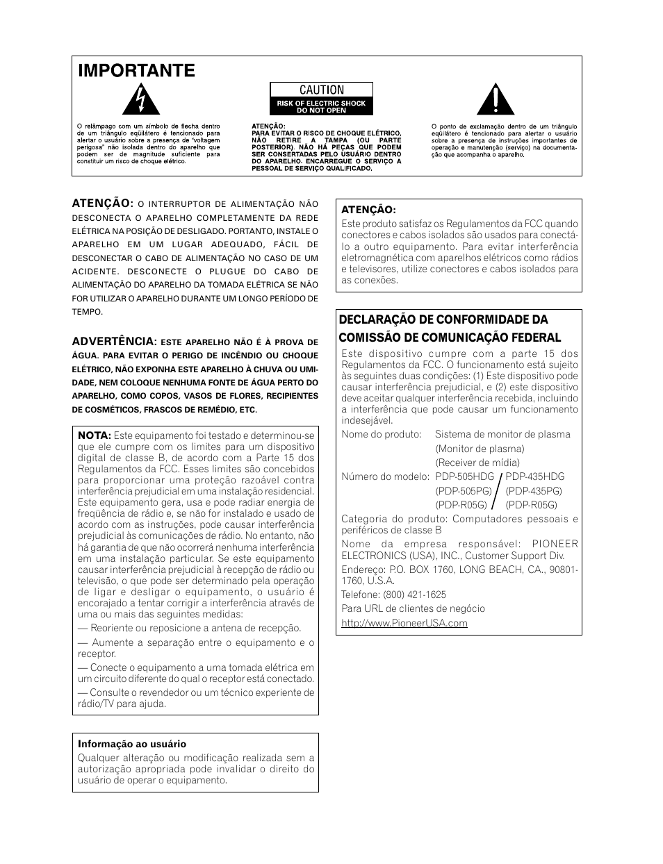 Pioneer PDP-435HDG User Manual | Page 134 / 265
