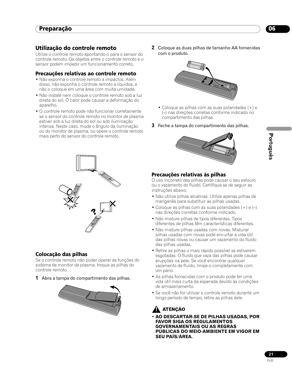 Utilização do controle remoto, 06 preparação | Pioneer PDP-435HDG User Manual | Page 153 / 265