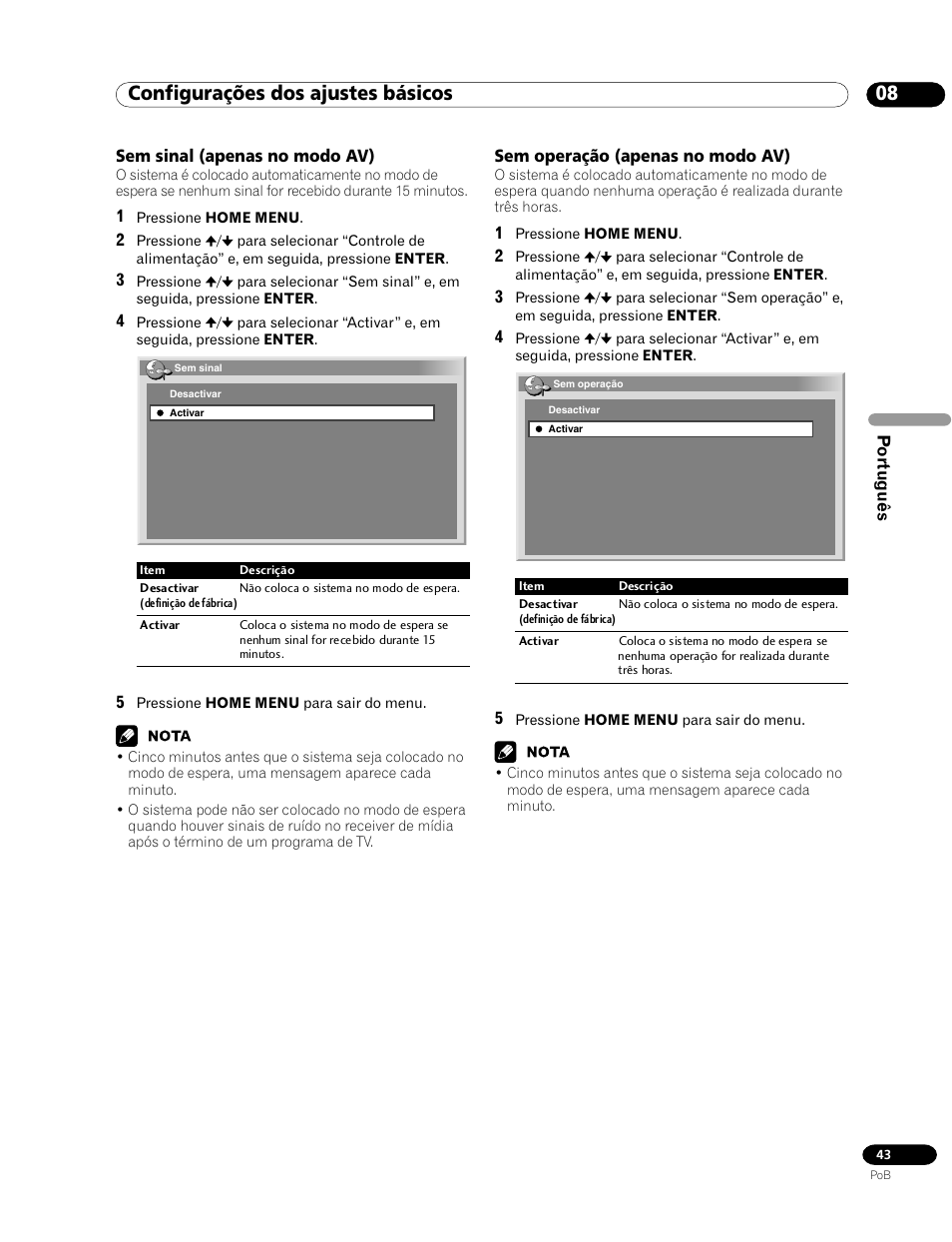 08 configurações dos ajustes básicos | Pioneer PDP-435HDG User Manual | Page 175 / 265