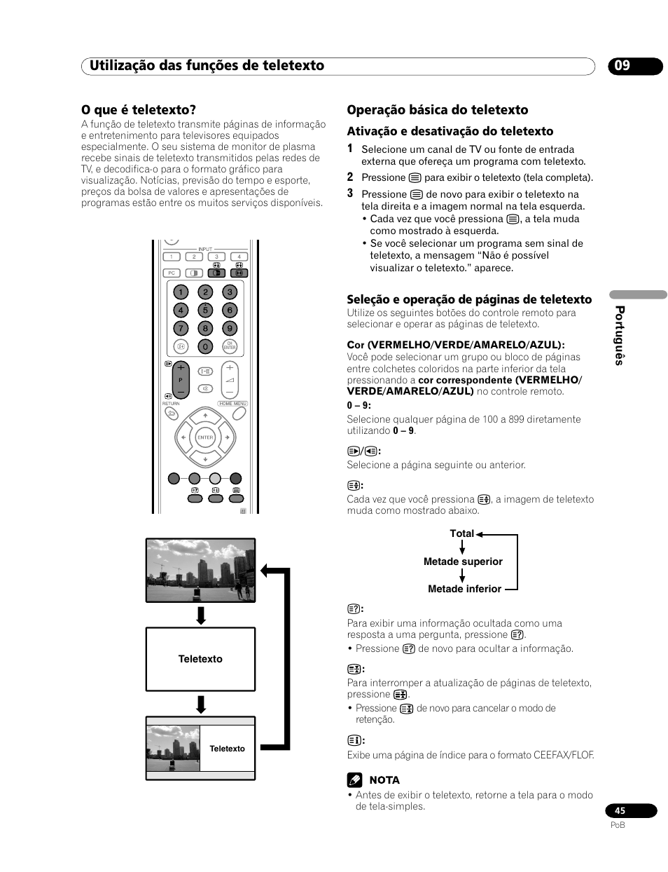 09 utilização das funções de teletexto, O que é teletexto? operação básica do teletexto, O que é teletexto | Operação básica do teletexto | Pioneer PDP-435HDG User Manual | Page 177 / 265