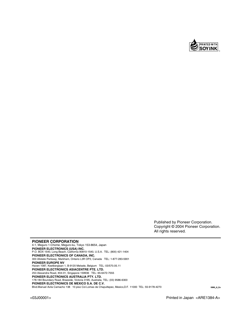 Pioneer PDP-435HDG User Manual | Page 265 / 265