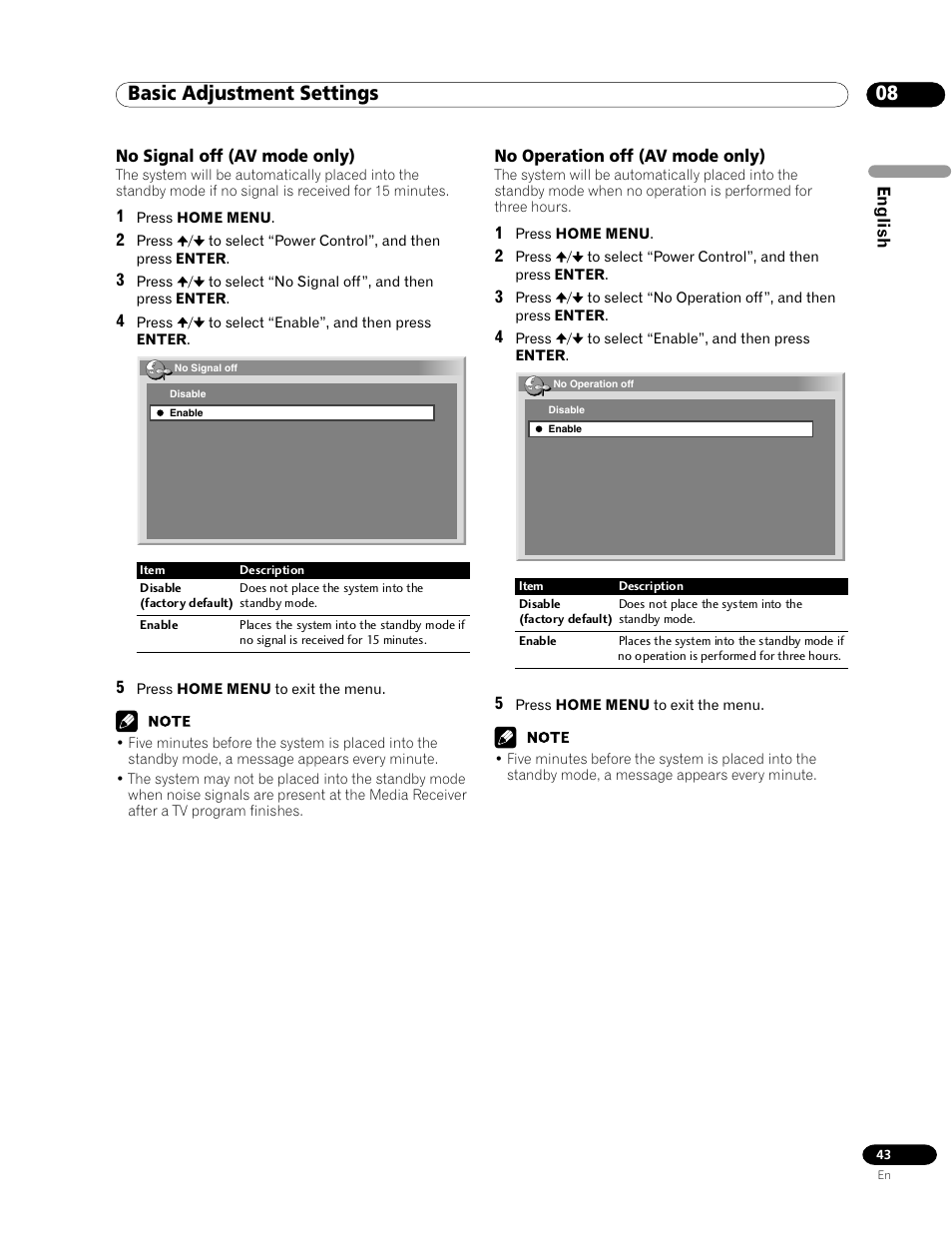 08 basic adjustment settings | Pioneer PDP-435HDG User Manual | Page 43 / 265