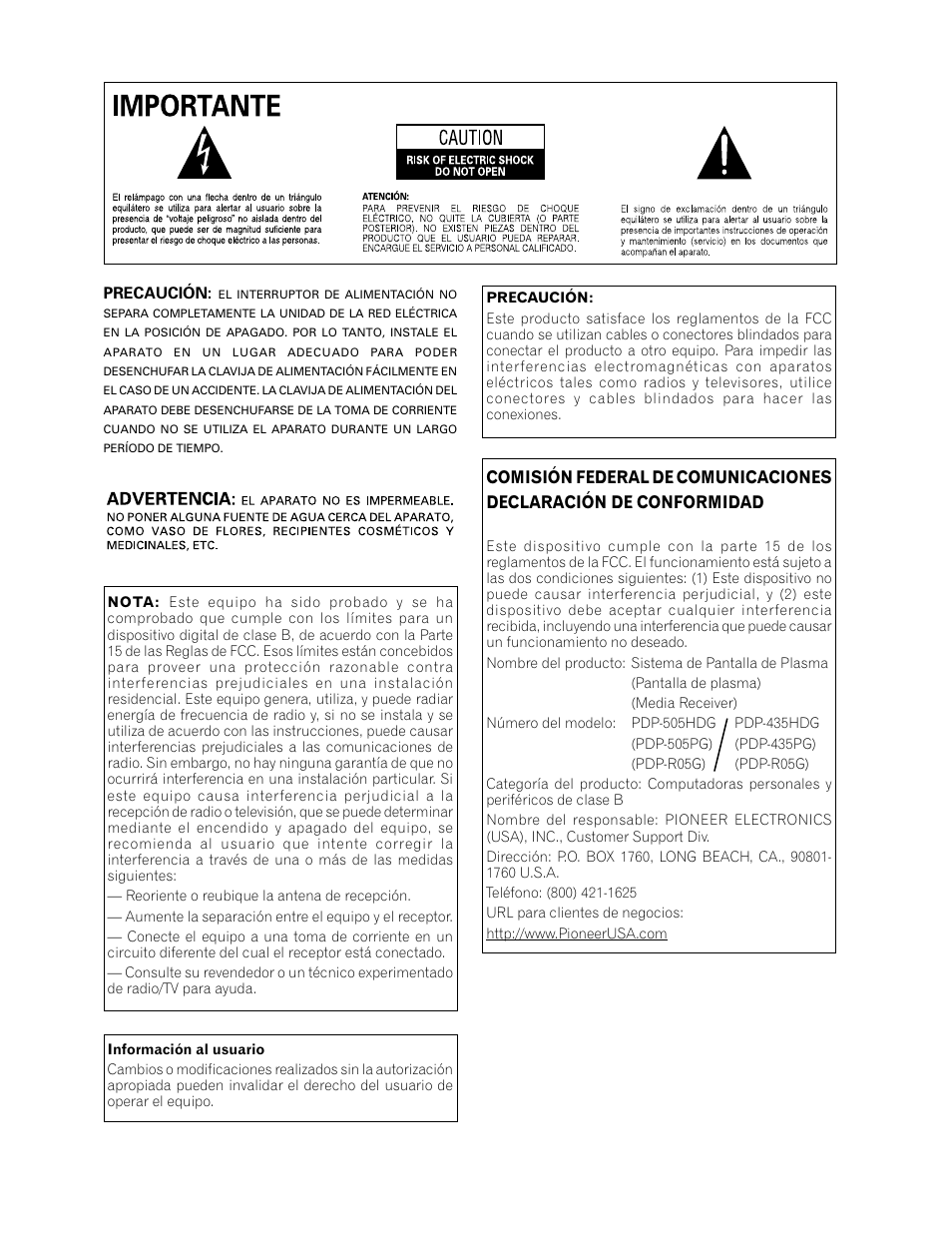 Pioneer PDP-435HDG User Manual | Page 68 / 265