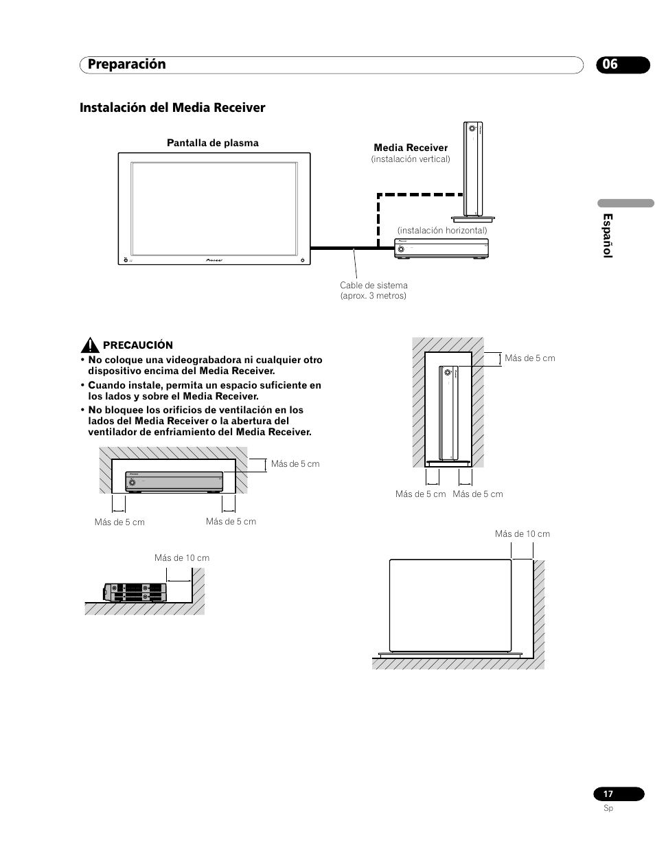 Instalación del media receiver, 06 preparación | Pioneer PDP-435HDG User Manual | Page 83 / 265