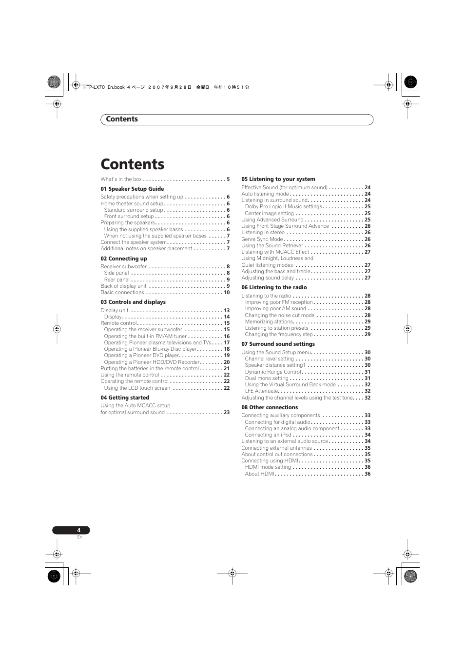 Pioneer AS-LX70 User Manual | Page 4 / 94