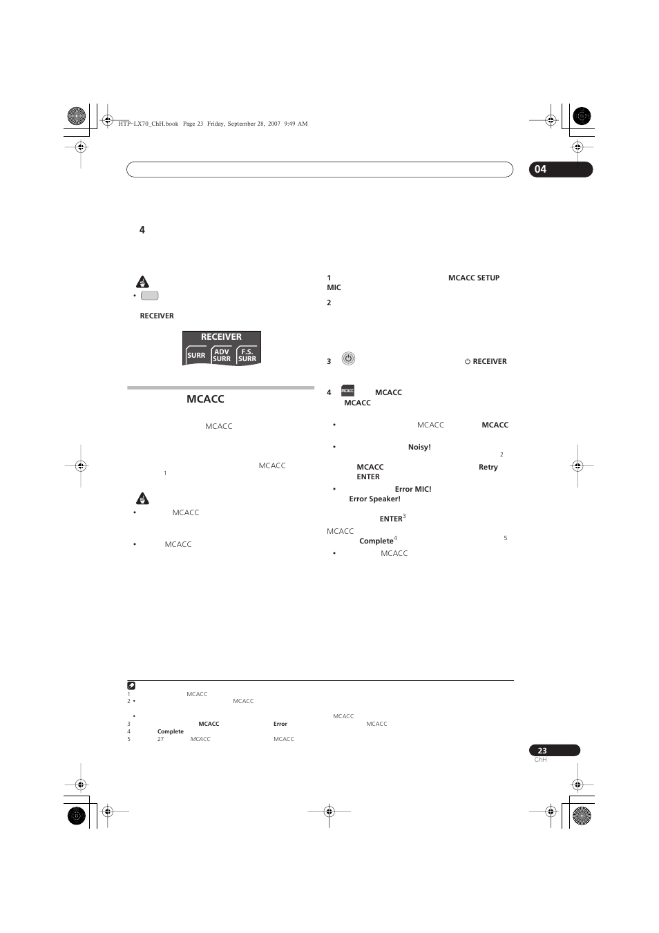Mcacc | Pioneer AS-LX70 User Manual | Page 69 / 94