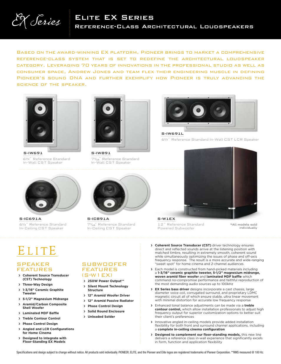 Pioneer Elite EX Series User Manual | 1 page
