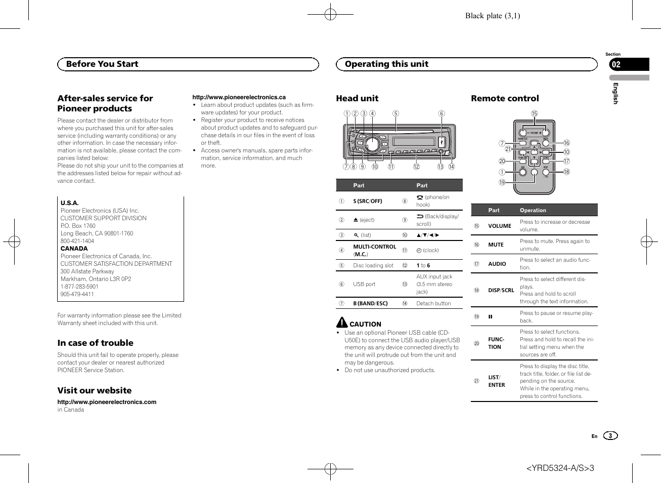 Pioneer DEH-73BT User Manual | Page 3 / 64