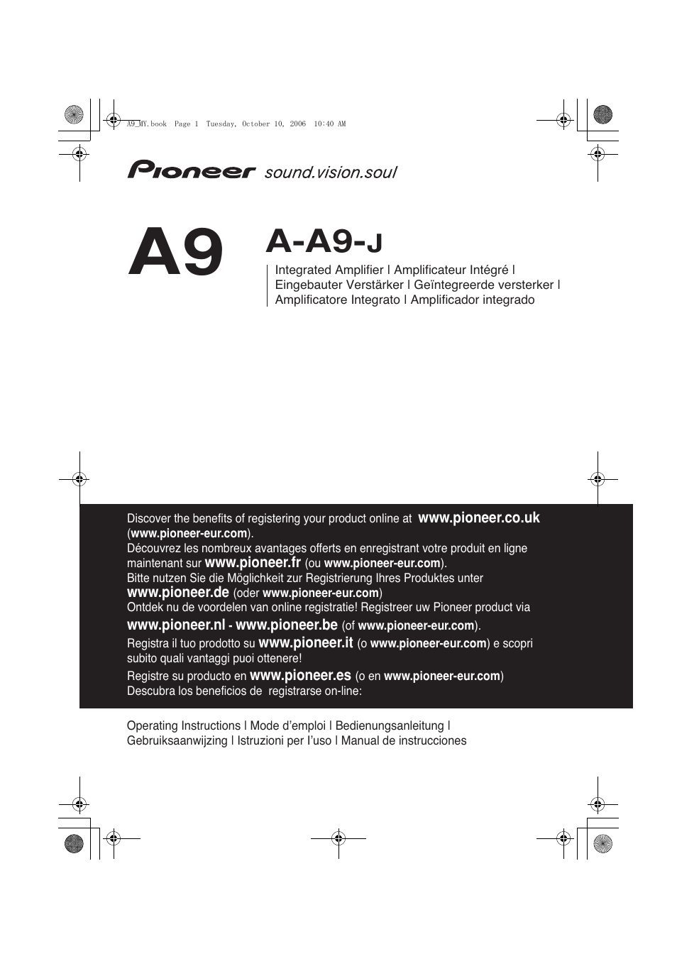 Pioneer A-A9-J User Manual | 109 pages