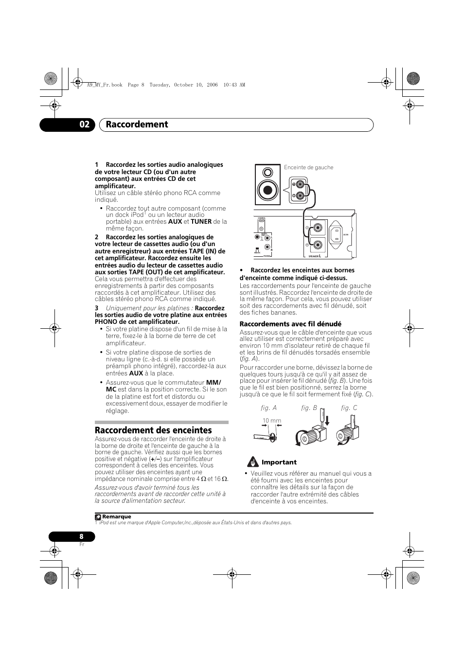 Raccordement des enceintes, Raccordement 02 | Pioneer A-A9-J User Manual | Page 26 / 109