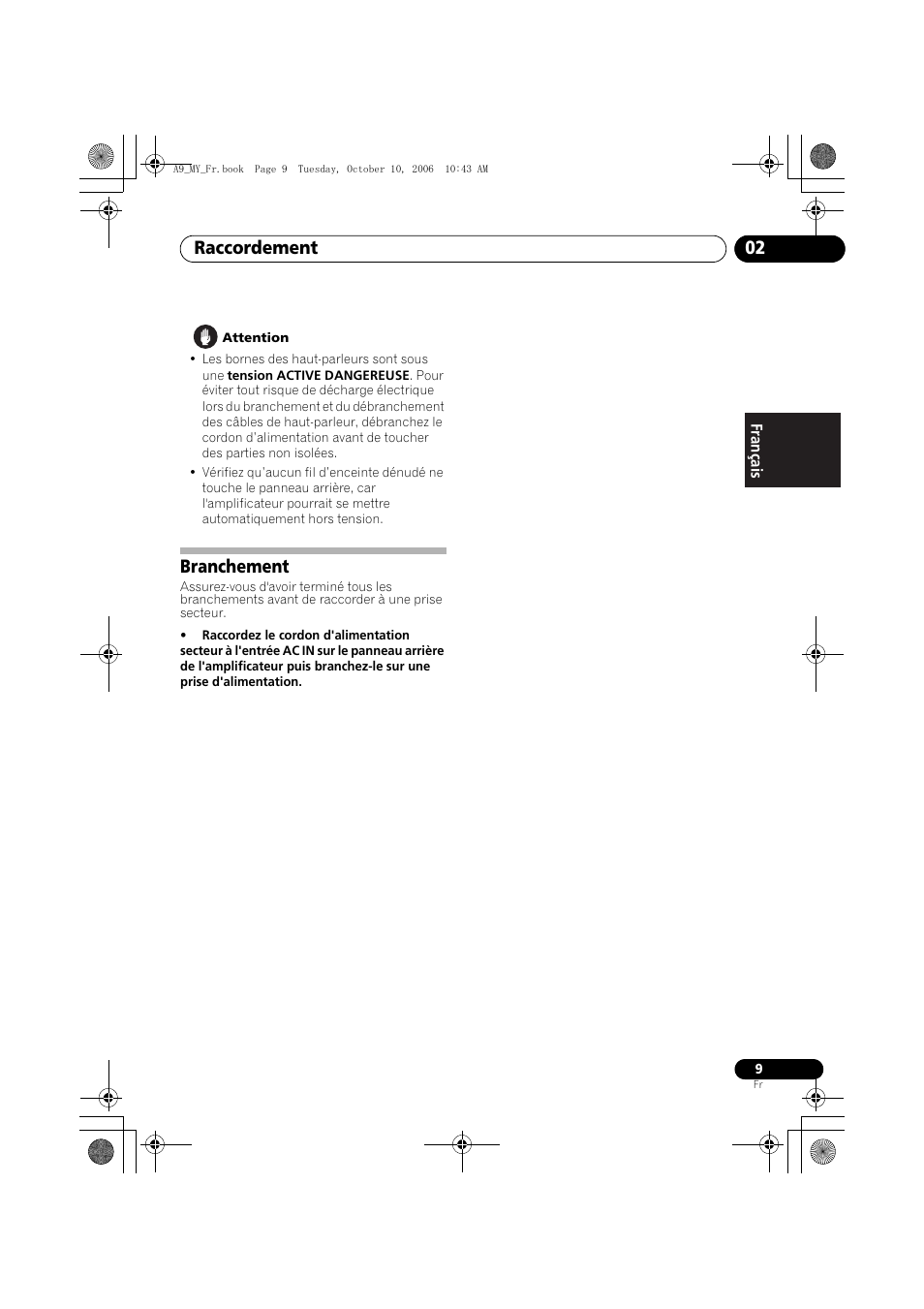 Branchement, Raccordement 02 | Pioneer A-A9-J User Manual | Page 27 / 109