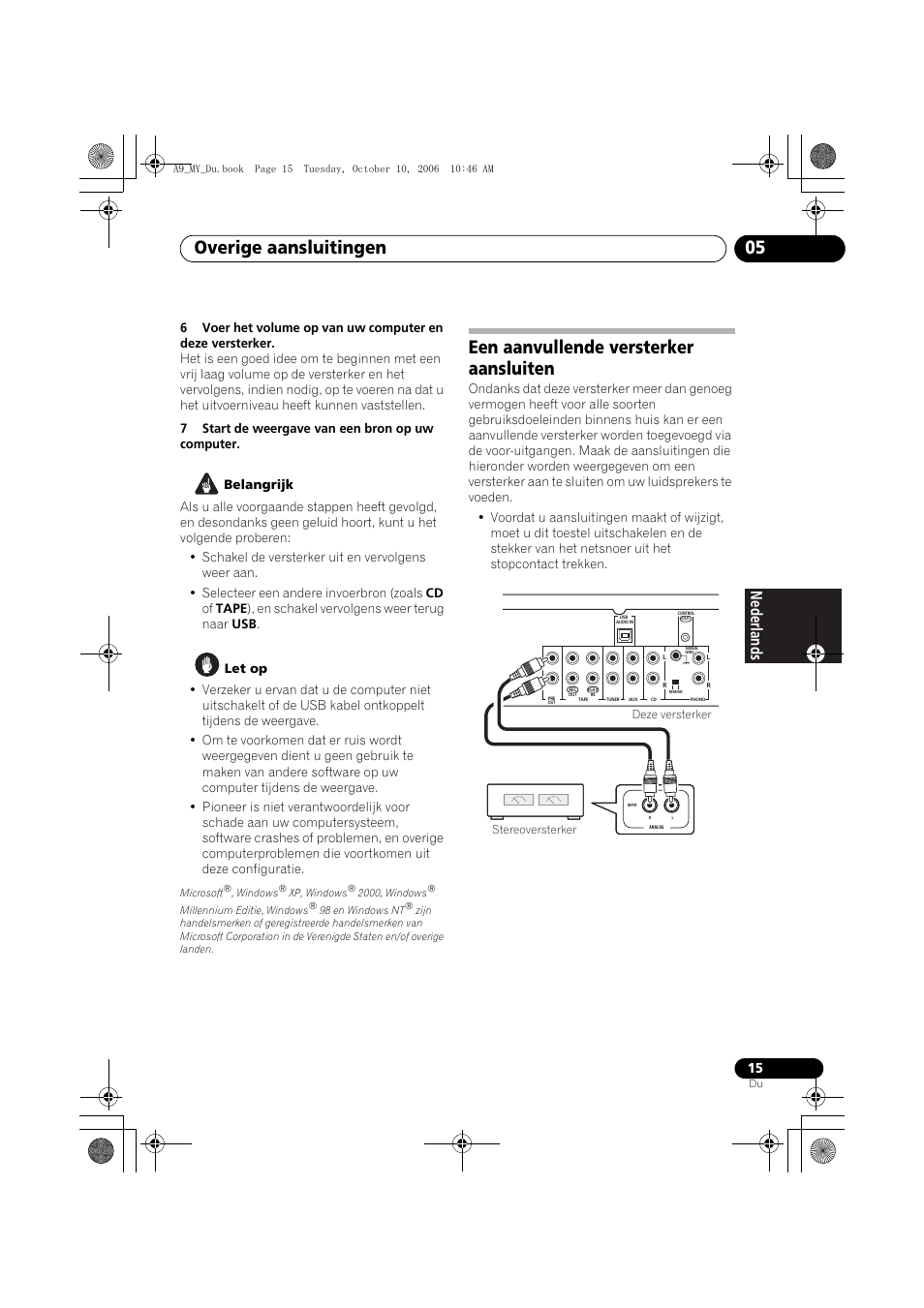 Een aanvullende versterker aansluiten, Overige aansluitingen 05 | Pioneer A-A9-J User Manual | Page 69 / 109