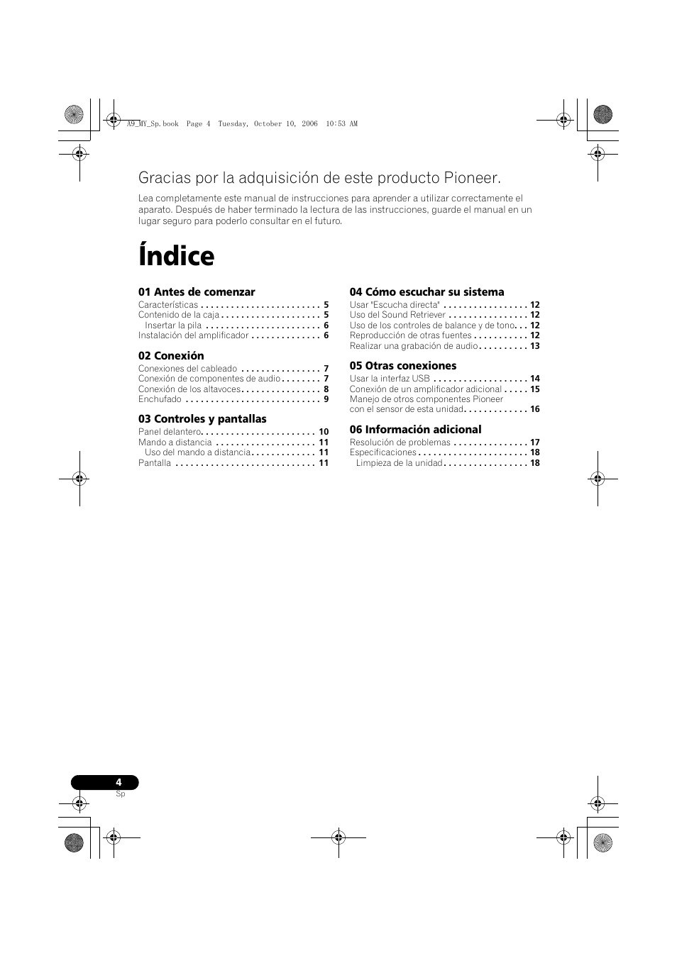 Índice | Pioneer A-A9-J User Manual | Page 94 / 109