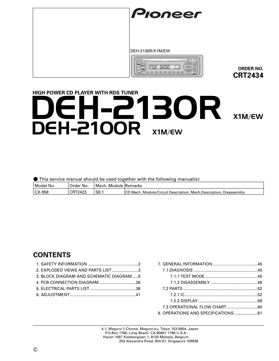 Pioneer DEH-2130R  EN User Manual | 66 pages
