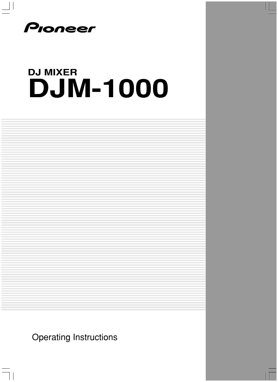 Pioneer DJM-1000 User Manual | 20 pages