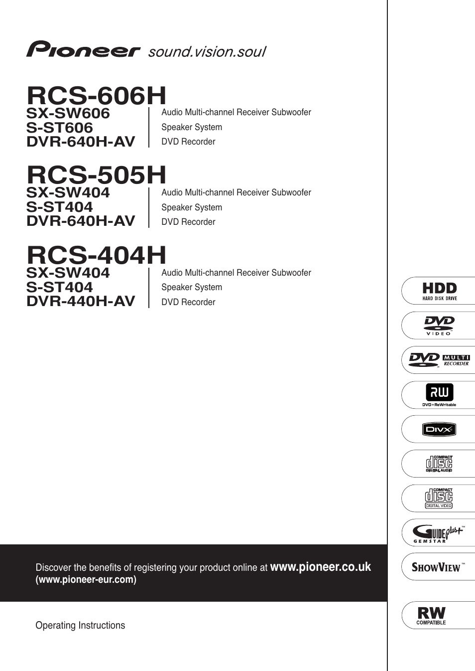 Pioneer RCS-606H User Manual | 152 pages