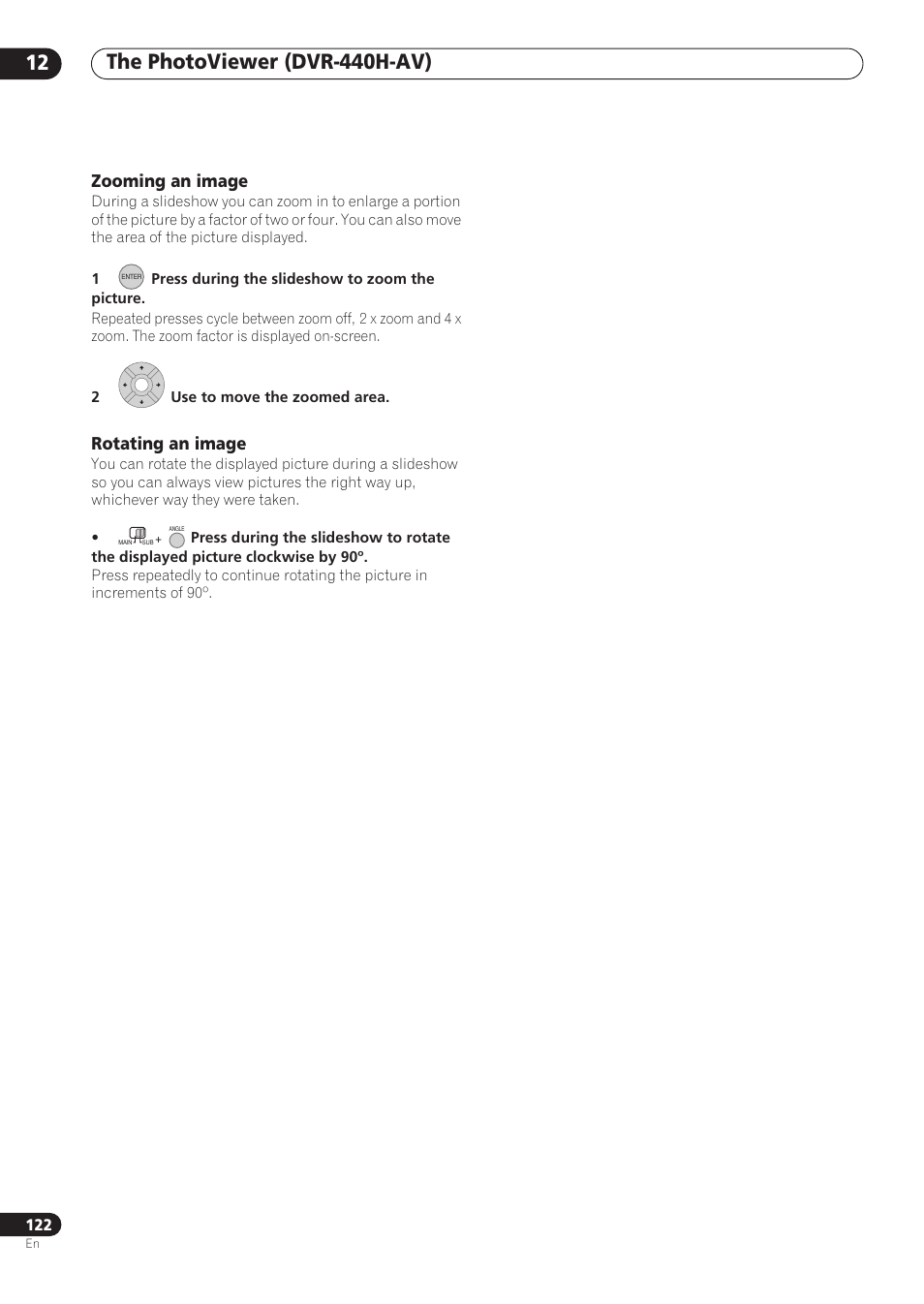 Zooming an image, Rotating an image | Pioneer RCS-606H User Manual | Page 122 / 152