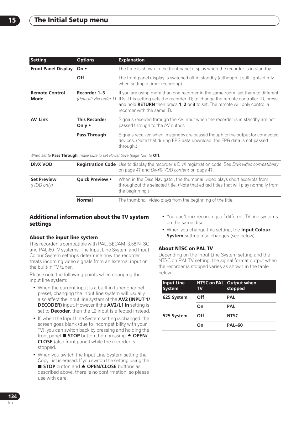 The initial setup menu 15 | Pioneer RCS-606H User Manual | Page 134 / 152