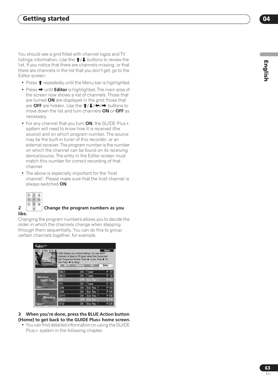 Getting started 04, English | Pioneer RCS-606H User Manual | Page 63 / 152