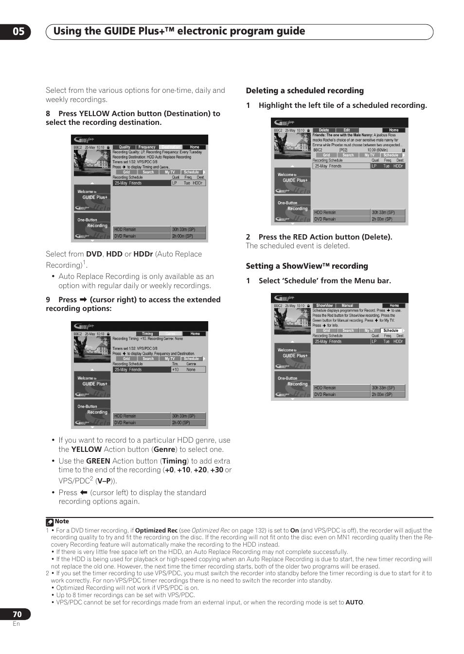 Using the guide plus+™ electronic program guide 05 | Pioneer RCS-606H User Manual | Page 70 / 152