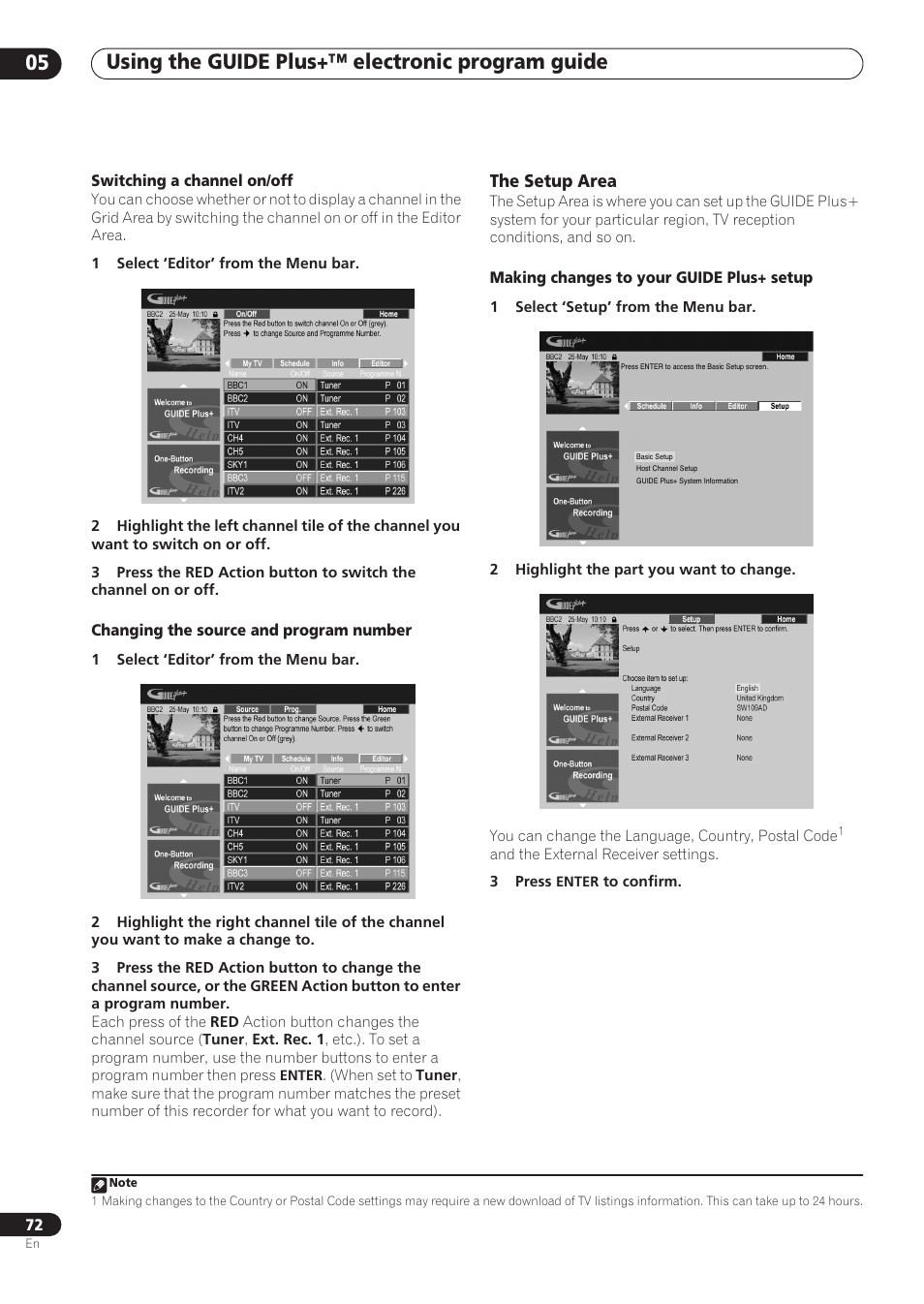 Using the guide plus+™ electronic program guide 05 | Pioneer RCS-606H User Manual | Page 72 / 152