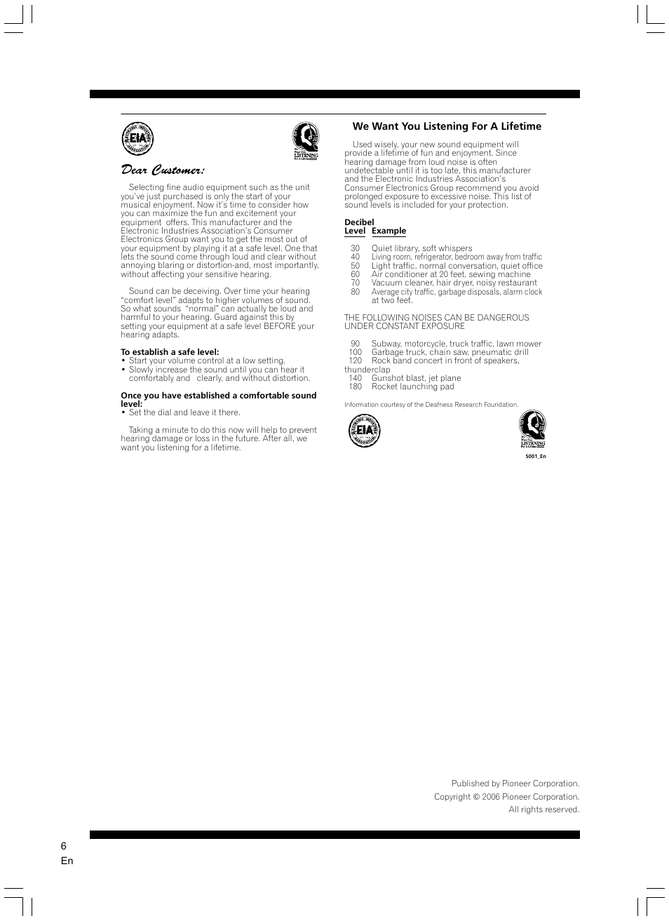 Pioneer S-7EX User Manual | Page 6 / 23