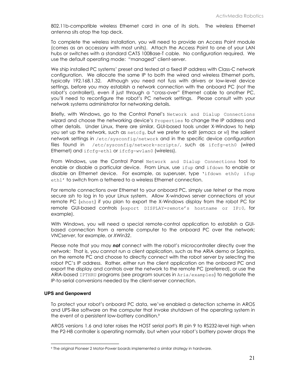 Ups and genpowerd, Ups and genpower | Pioneer 2TM User Manual | Page 27 / 85