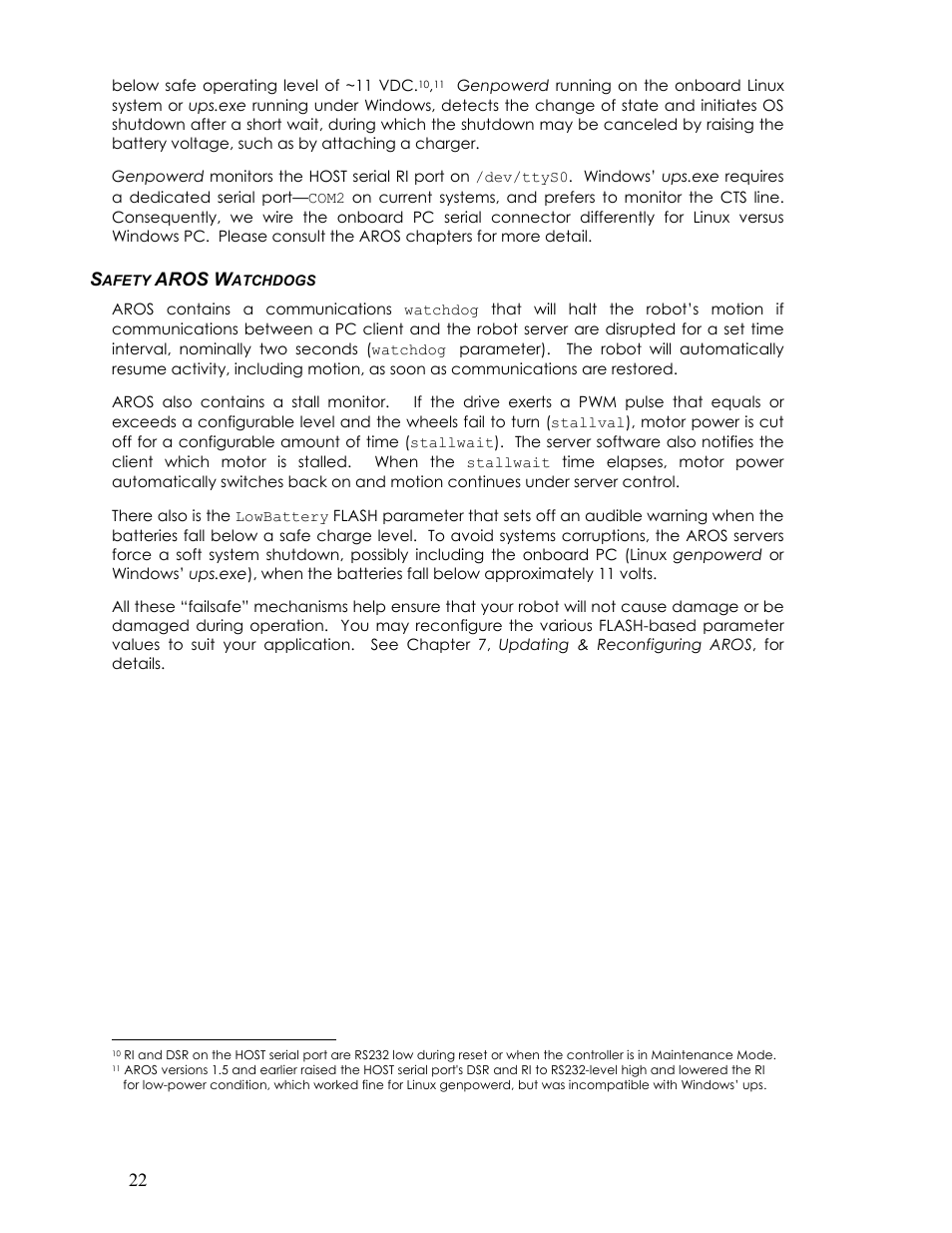 Safety aros watchdogs, Afety, Aros w | Atchdogs | Pioneer 2TM User Manual | Page 28 / 85