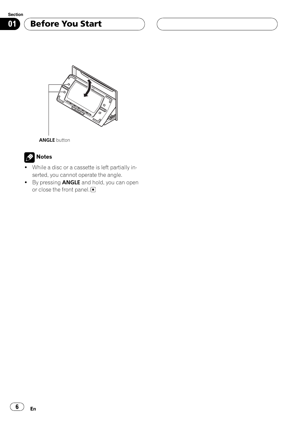 Before you start | Pioneer FH-P6200 User Manual | Page 6 / 44