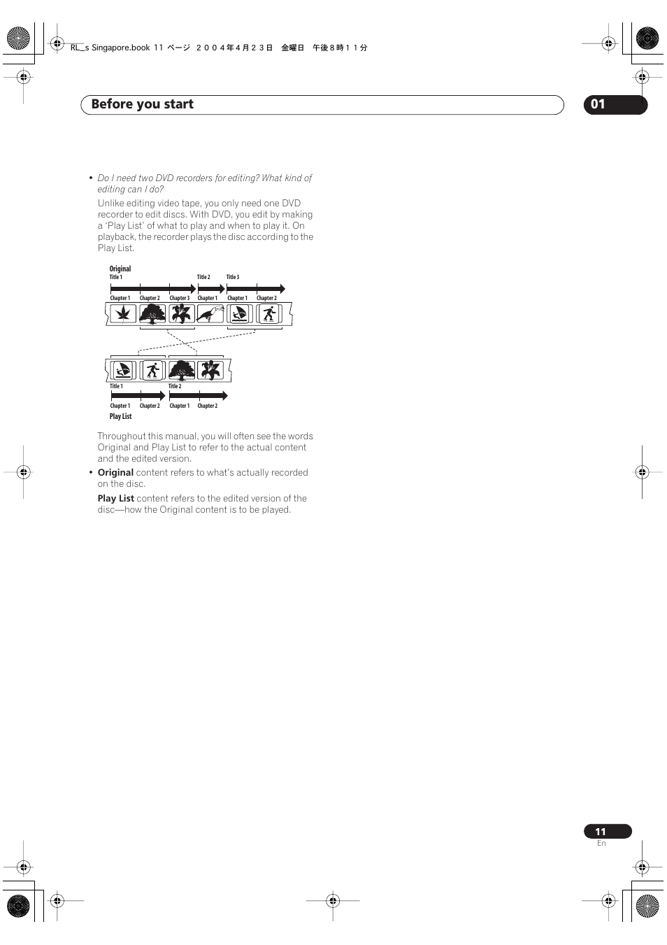 Before you start 01 | Pioneer DVR-320-S User Manual | Page 11 / 100