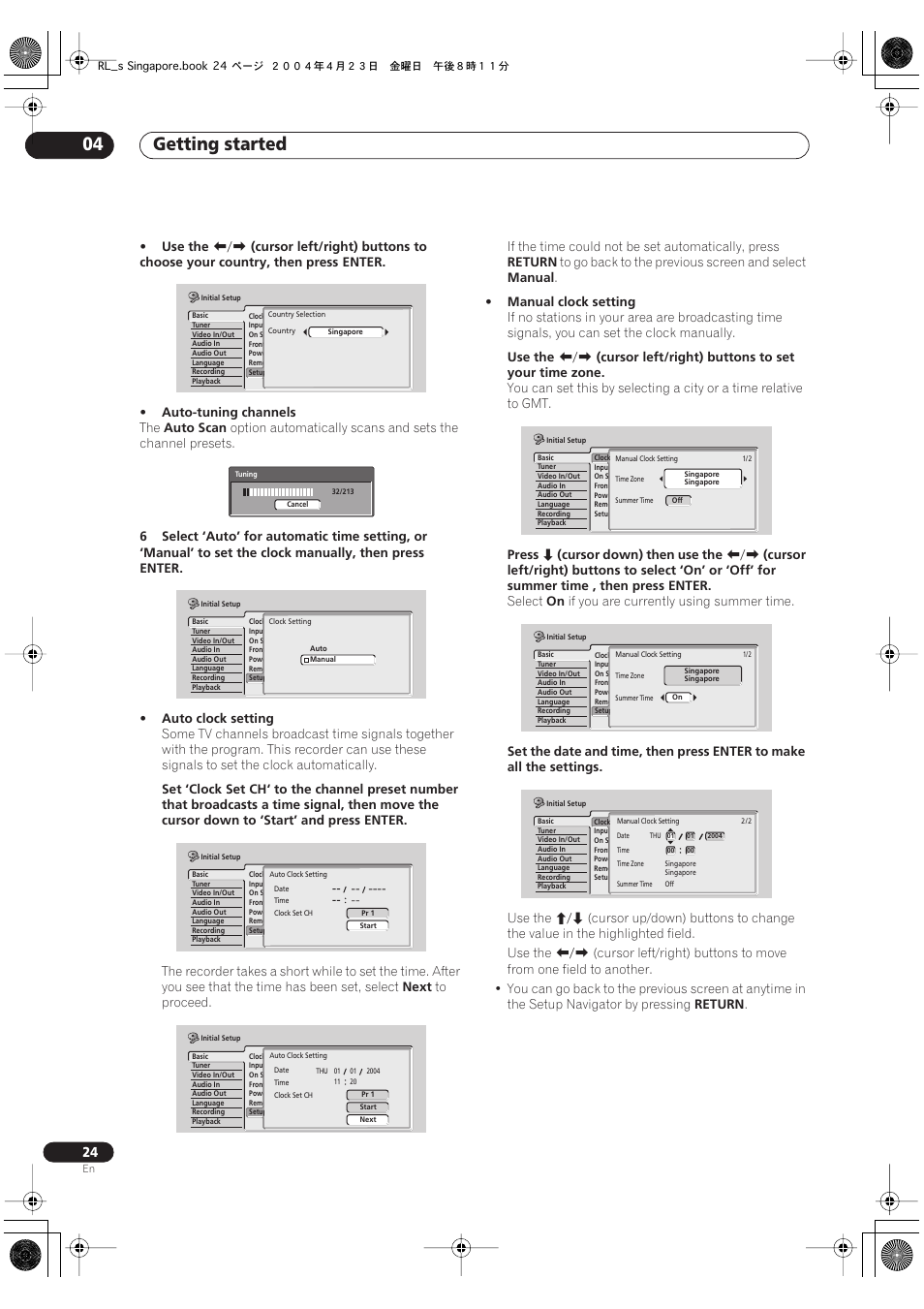 Getting started 04 | Pioneer DVR-320-S User Manual | Page 24 / 100