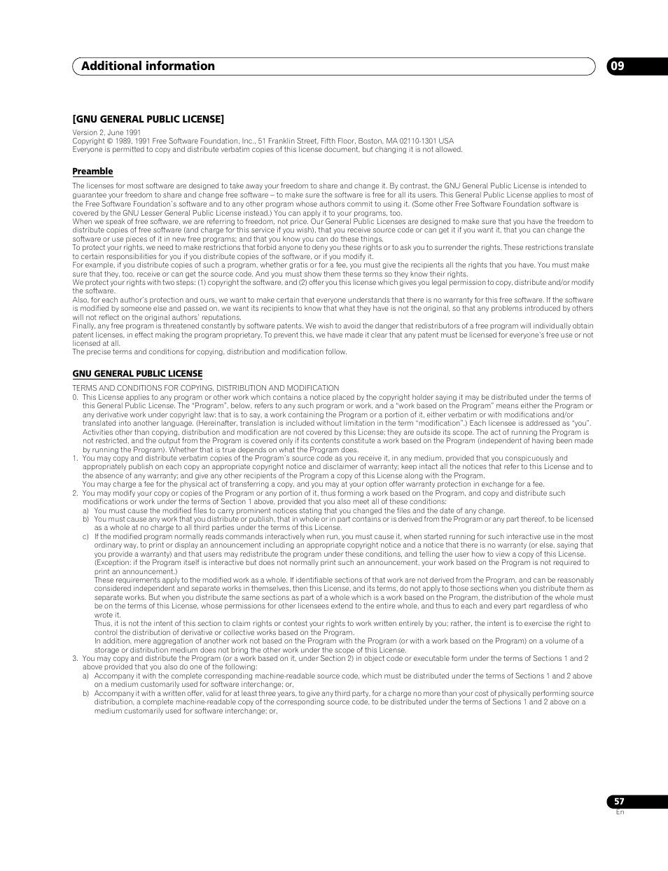 Additional information 09 | Pioneer BDP-LX 70 User Manual | Page 57 / 64