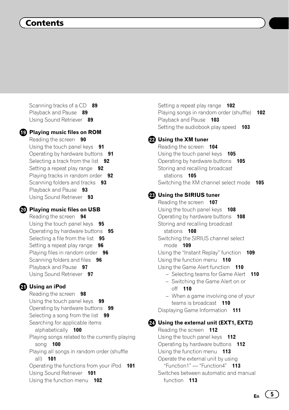 Pioneer 2010 NAVIGATION UPGRADE SD-CARD CNSD-130FM User Manual | Page 5 / 144