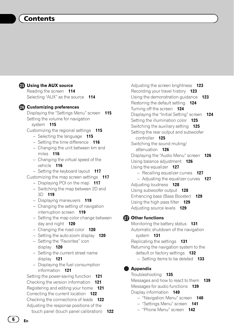 Pioneer 2010 NAVIGATION UPGRADE SD-CARD CNSD-130FM User Manual | Page 6 / 144